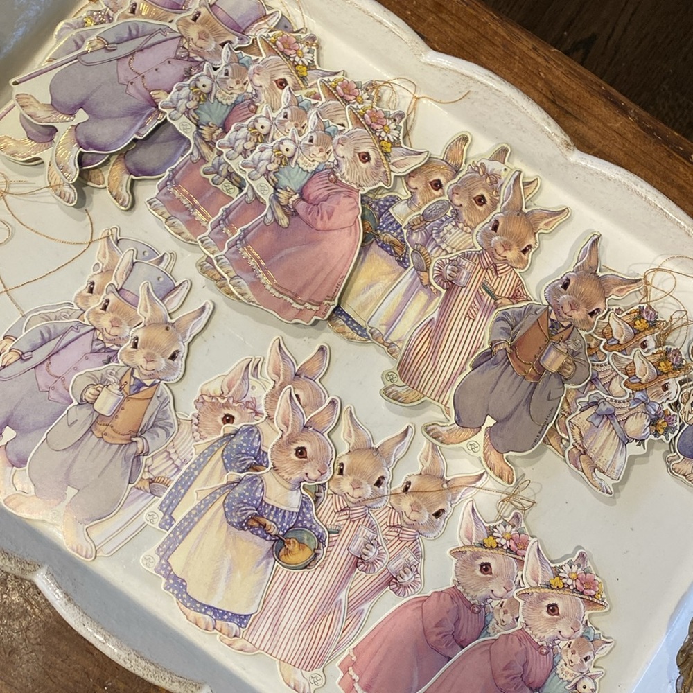 Vintage Easter Bunny Cutouts and Gift Tags. Kelly Lawrence Creation. Hong Kong